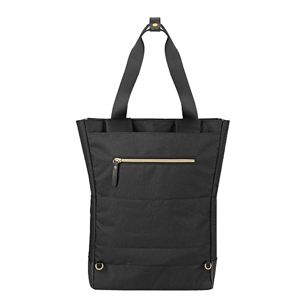 Parker Hybrid Tote/Backpack, Holds Laptops 15.6", 3.75 x 16.5 x 16.5, Black/Gold