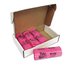 Tidy Girl Feminine Hygiene Sanitary Disposal Bags, 150/Roll, 4 Rolls/Carton