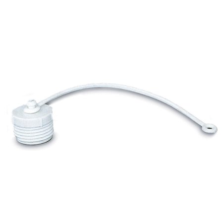 Hose Plug, 3/4In Male Thread, With Strap, Off White, Bulk