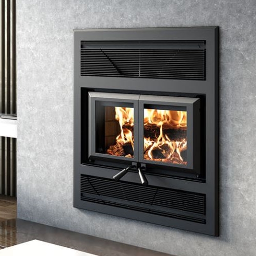 Large Sized High-Efficiency Double Door Wood Burning Fireplace and Blower with 2500 Sq Ft Max Heating Space - HE325