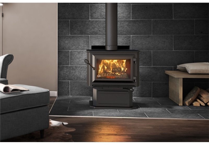 Medium Sized Single Door Wood Burning Stove with 1800 Sq Ft Max Heating Space - HES170