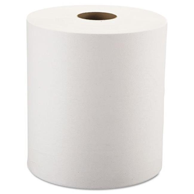 Hardwound Roll Towels, 8 x 800 ft, White, 6 Rolls/Carton