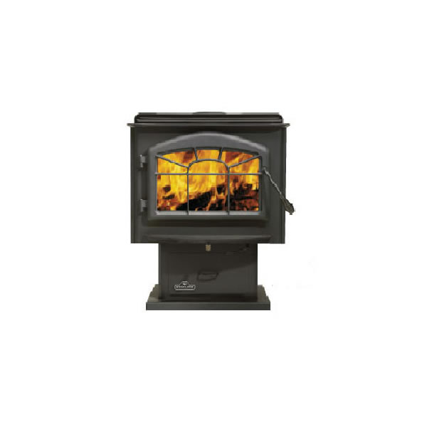 1900P Large - Painted Black With Black Louvers - Wood Stove