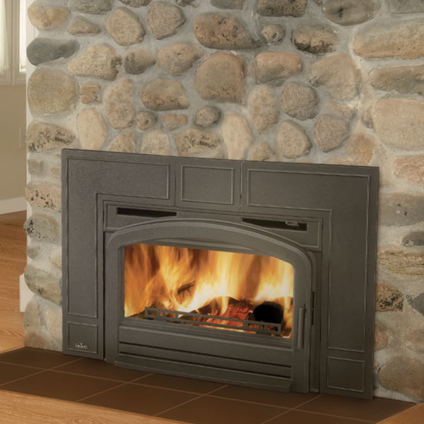 EPI3T Napoleon Traditional Flush Front Minimum Wood Burning Fireplace Insert, Metallic Black