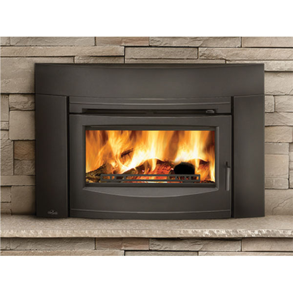 EPI3C Napoleon Contemporary Flush Front Minimum Wood Burning Fireplace Insert, Metallic Black