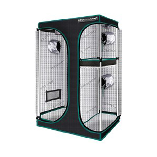 2-in-1 120x90x180cm Multi-Chamber Reflective Grow Tent for Indoor Hydroponic Growing System