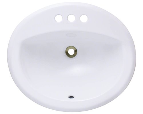 Polaris P8102OW White Overmount Porcelain Bathroom Sink